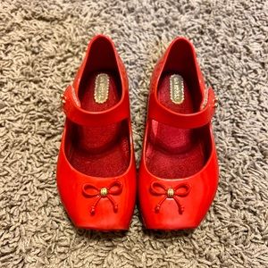 Adorable Red Mini Melissa Ballet Shoes Size 8